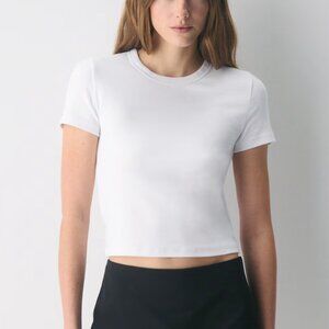 NWT Aritzia Sunday Best BestHug Little Ribbed T-Shirt White 2XS
